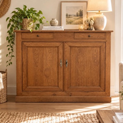 Vente avec paiement en ligne: Buffet  vintage bois 2 tiroirs