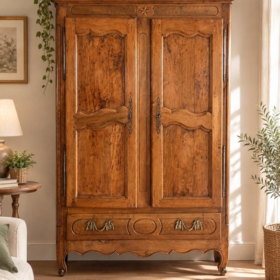 Vente avec paiement en ligne: Armoire Ancienne en Noyer, Panneaux Moulurés